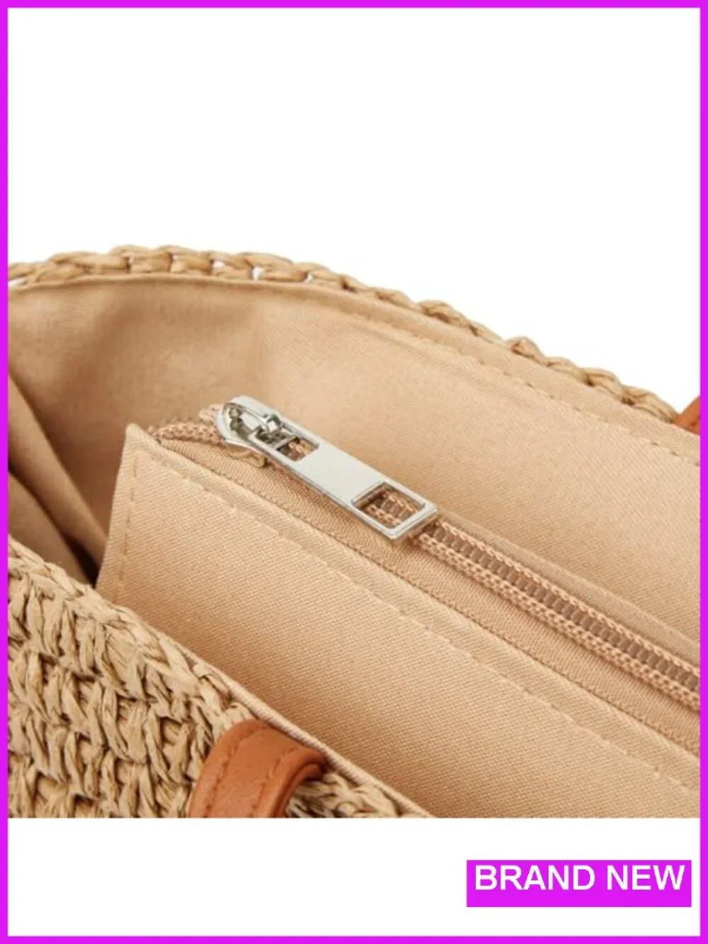 Hand-Woven Straw Shoulder Bag Large Woven Beach Tote Purse Top Handle Handbag